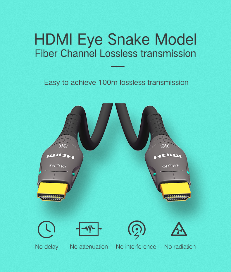 Male Male OM3 4.2 4.8mm 10 30m Hdmi 8k Cable 8k 60hz 4k 120hz
