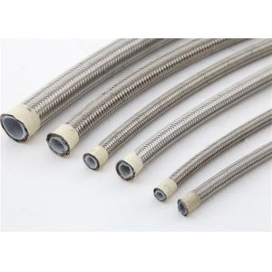 Steel AISI 304 Over Braid Smooth PTFE Hose for Oil / Coolant
