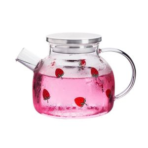 Capacity 1000ml 1600ml Borosilicate Heat Resistant Glass Teapot