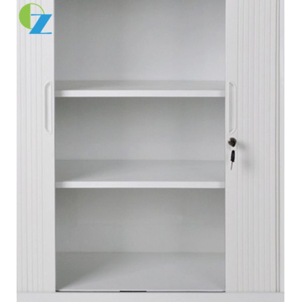 Knocked Down Structure Steel Rehau Tambour Swing Door Cabinet 2 Shelves