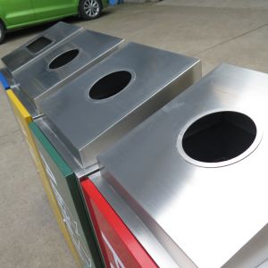 Stainless Steel 1000mm High Multi Compartment Trash Can