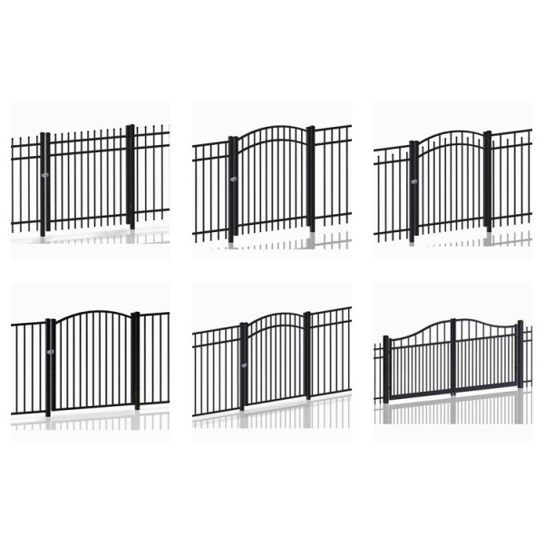 1.8*2.4m Steel Galvanized or Aluminum Satin Black Picket Garden Fence Panel