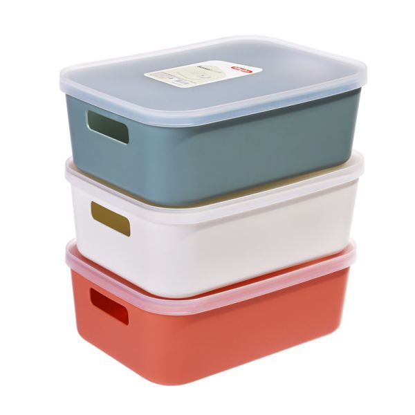 L Rectangle Sundry Plastic Basket Storage Containers With Cover