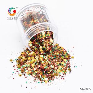 Christmas Crafts Polyester Rainbow Glitter Mix Polyester Hexagonal Bulk