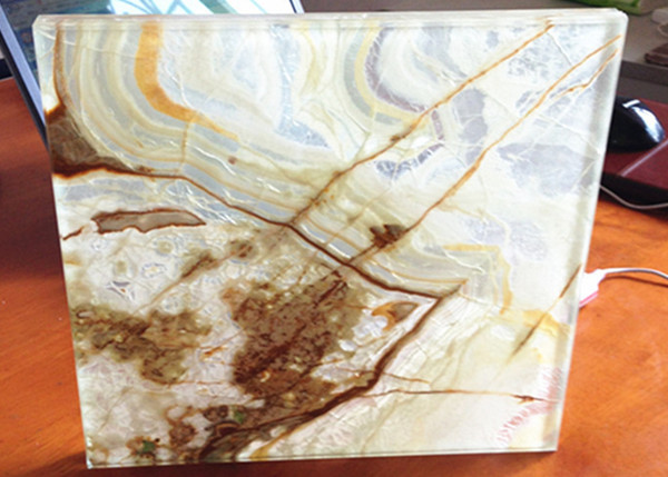 Buy Thin Backlit 1MM Onyx Laminated Glass Natural Onyx Stone Layer at wholesale prices