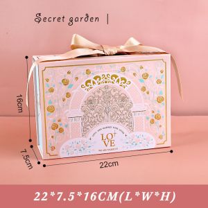 Birthday Candy Package Paper Box Gift Cardboard Box With Ribbon
