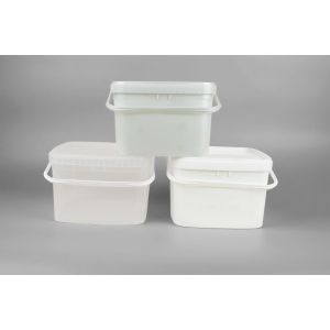 5L Food Grade White Square Bucket Polypropylene Bucket With Lid