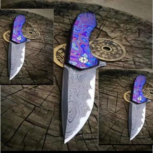 Aluminum Stainless Damascus Tactical Hunting Knife CNC Assembly