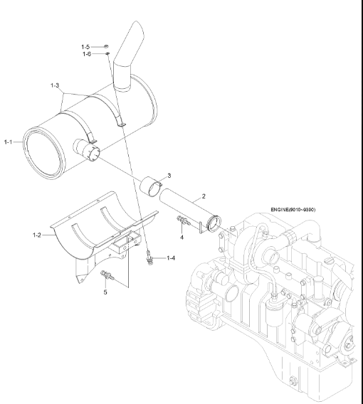 11N6-37011 11N6-33035 R210LC-7 R210LC-9 Muffler For Hyundai Excavator Engine Parts