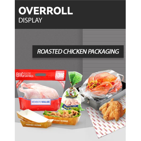 Take Out Food Transparent Roast Chicken Packaging Heat Resistance nylon pouch with zipper