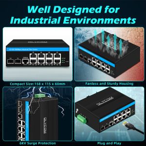 8 Port Gigabit Managed Poe Switch Industrial Ethernet Switch with 2SFP+8 RJ45