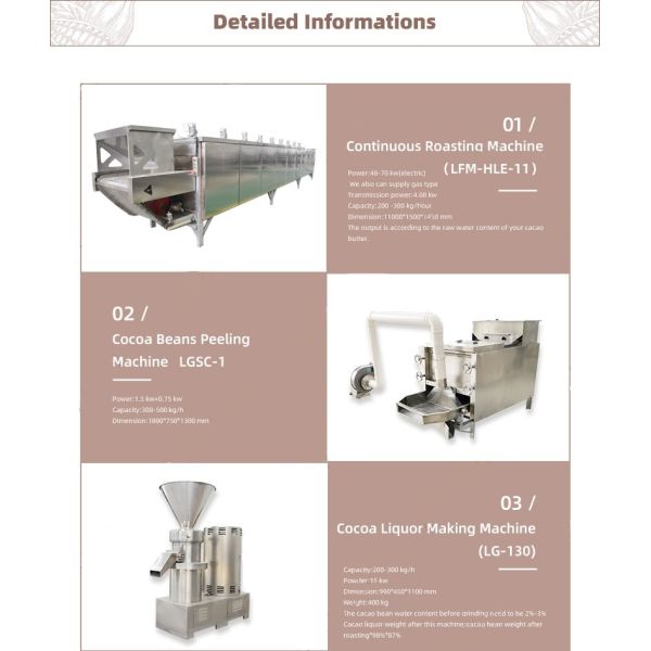 Automatic Chocolate Liquor Cocoa Processing Machine 200-300kg/H