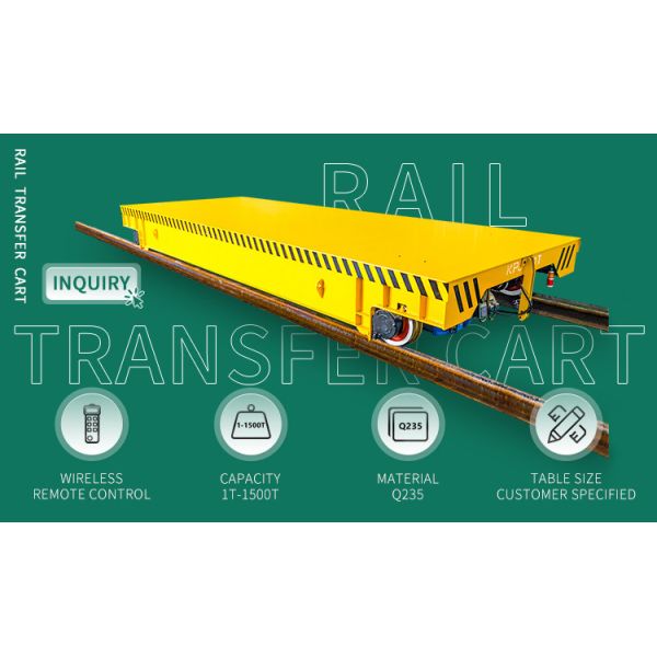 2T Hot Sale Industrial Metal Plate Railway Transfer Electric Trolley