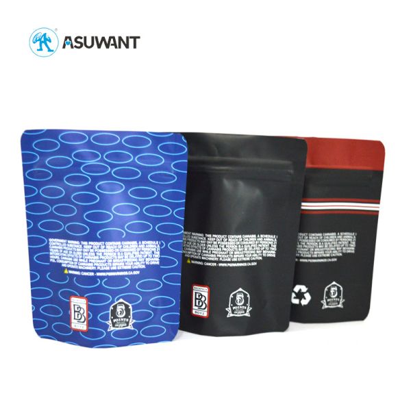 Buy Recyclable Mylar Stand Up Pouches Weed Smell Proof Packaging Bag at wholesale prices
