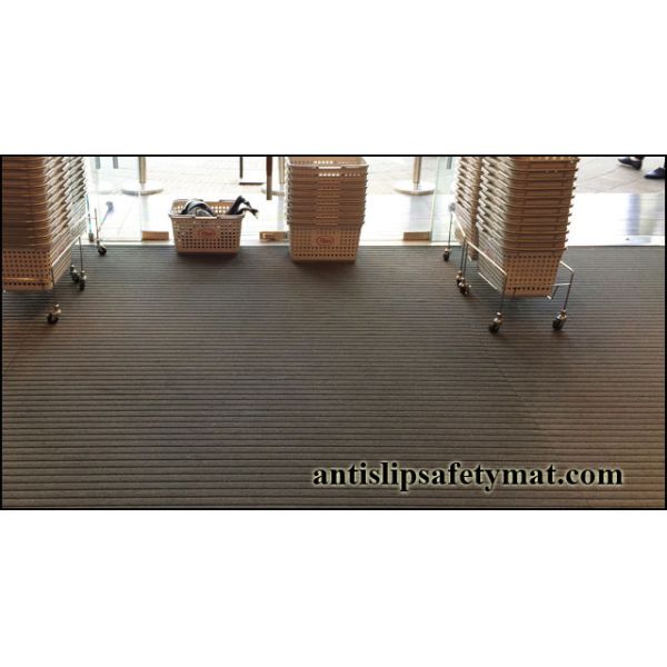 Shopping Mall Supermarket Aluminum Entrance Mats For Schools Black Grey