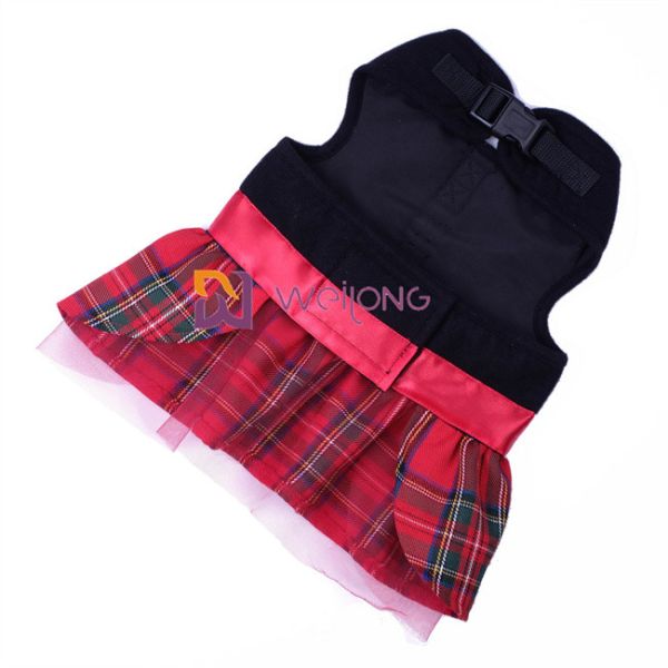 Christmas Vest Pet Dress Brushed Tricot Satin Bow Dog Christmas Dress