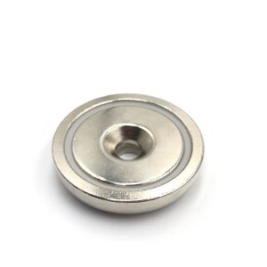 N35 strong round base neodymium countersink hole pot magnet