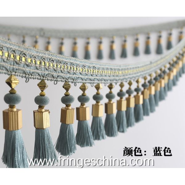 Handmade fashionable chain beads lace tassels fringes for curtain/sofa/pillow/stage decoration