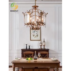 Vintage Glass Dining Room Chandelier Living Room Bedroom Study Candle Crystal