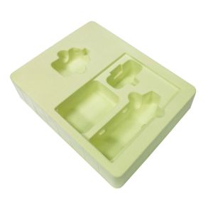Custom Green Flocked PET Tray for Luxury Skincare Packaging