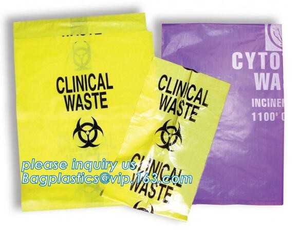 Clinical waste bags, clinical medial bags, clinical biohazard waste diposal bags
