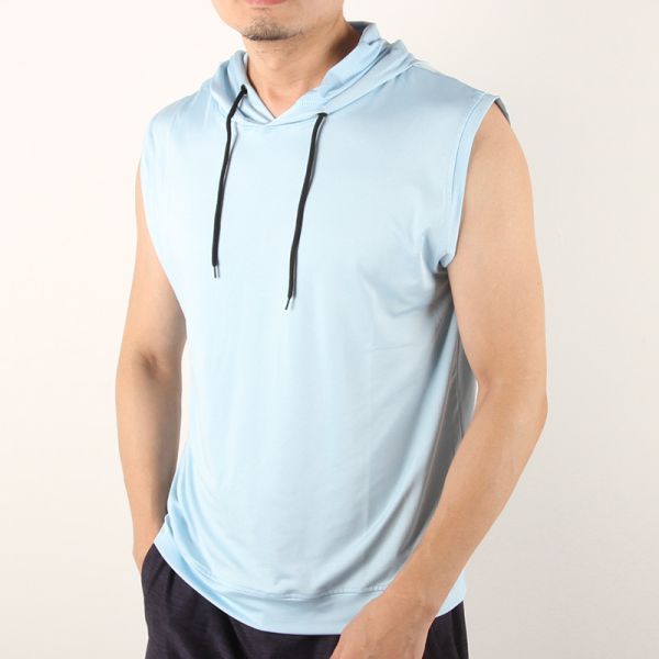 Men'S Casual Sleeveless 4 Way Spandex Hoody Vest