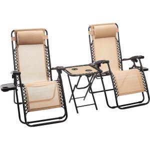 Outdoor Textilene Adjustable Zero Gravity Folding Reclining Lounge Chair With