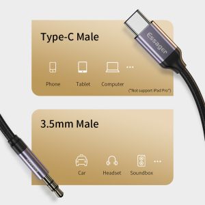 Type C To 3.5mm AUX Headset USB Audio Adapter With Plug In Connection OLP