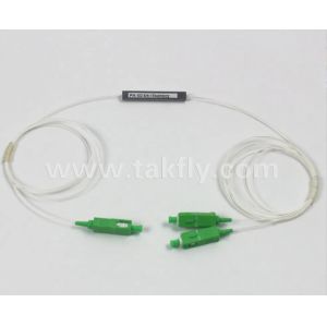 1X2 900um Mini Steel Tube Fiber Optic PLC Splitter Module High Reliability And