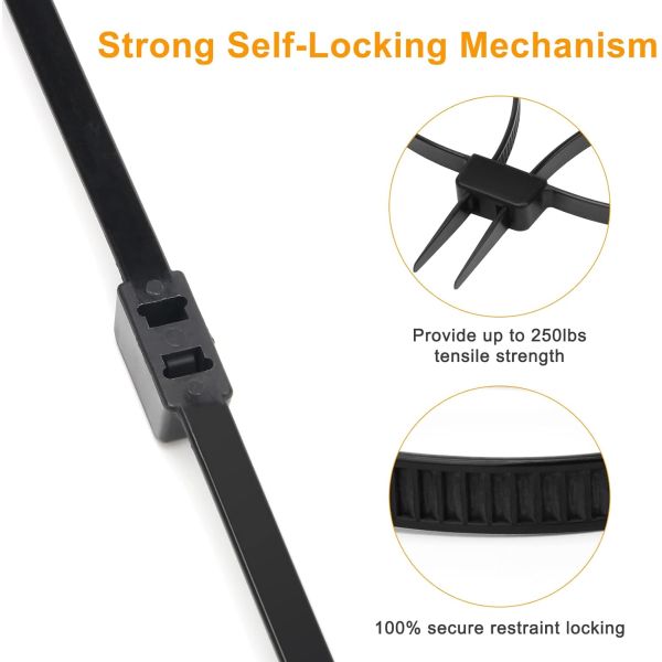 Nylon Handcuffs Pull Tight Security Double Flex Plastic 12*690 Disposable Free Shenzhen China Custom Logo Printed -40-85C