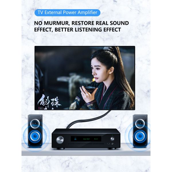 3.3ft RCA To RCA Audio And Video Cable Gold Plated For Home Theater OCC