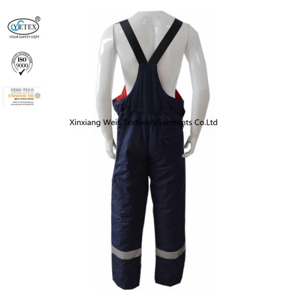Buy Navy Blue Fr Bib Insulated Overalls With Reflective Trim at wholesale prices