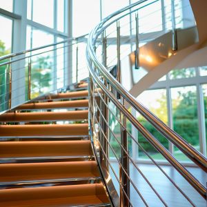 Child-Safe Rounded Stainless Steel Handrails for Family Homes