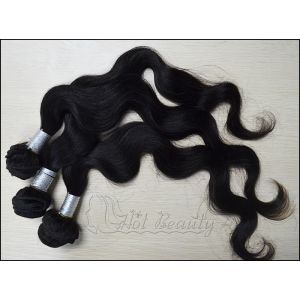 Remy Virgin Human Hair Extensions Natural Black , Peruvian Human Hair