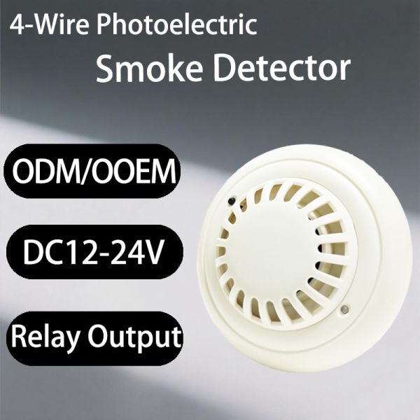 DC12~24V High-Sensitivity 4-Wire Smoke Detector – Effortless Easy Installation