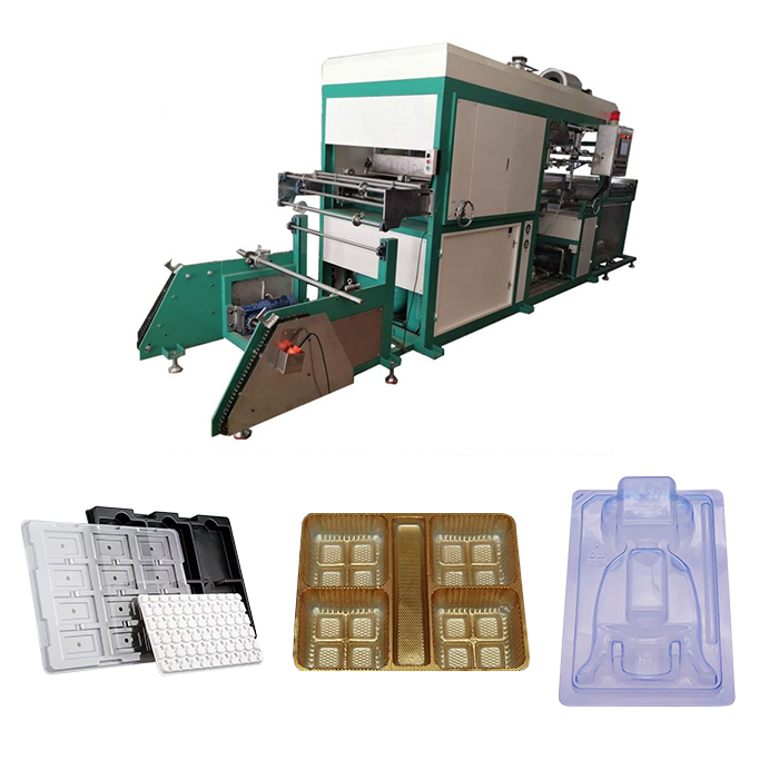 Quality Automatic Control Pressure Thermoforming Machine with 1000 mm Forming Length 420-660mm Forming Width and 0.1-1.5mm Material Thickness for sale