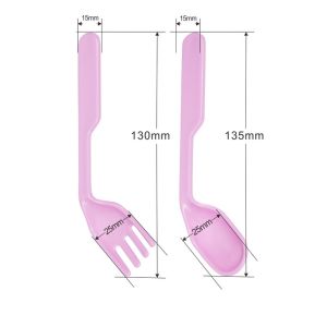 PP TPE Soft Bite Color Change Baby Feeding Spoon Fork