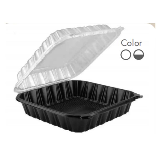 Reusable Plastic Food Packaging Box, PP Hinged Lid Clamshell Container