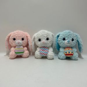 15CM Plush Toy Bunny Stuffed Animal with Colorful Eggs for Easter