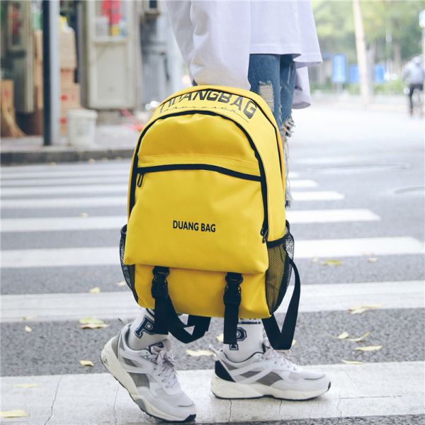 New Korean version of solid color backpack fashion trend Japanese and Korean student bag factory outlet