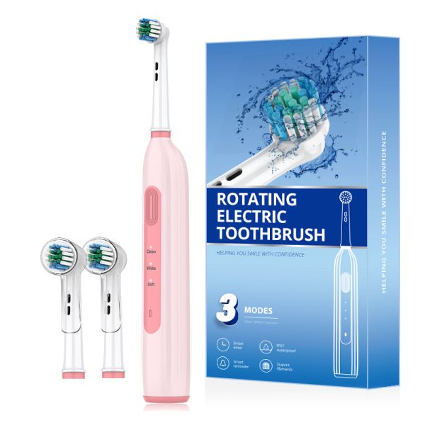 Buy Smart Rotating Electric Toothbrush Rechargeable Rotary Toothbrush with 2 Heads at wholesale prices