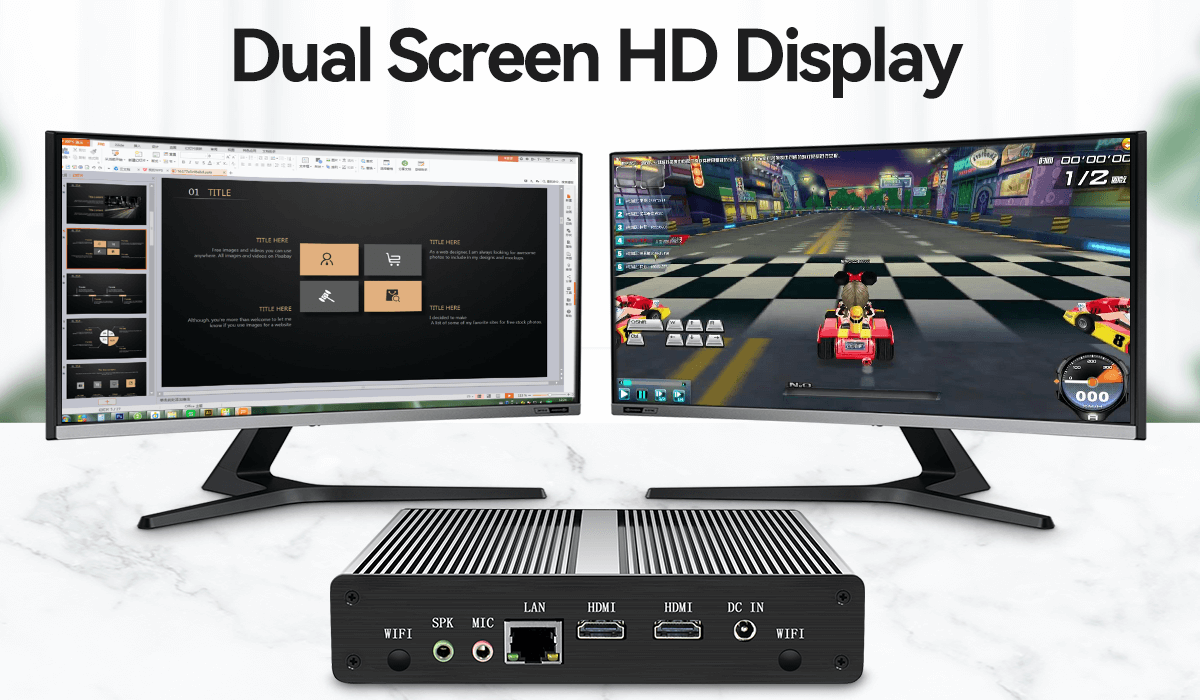 Intel Mini PC With Celeron Series Processor Dual HDMI Ports Support HD Display