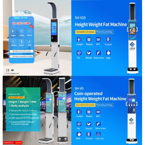 Ultrasonic Height Weight Scale Body Composition Analysis Machine