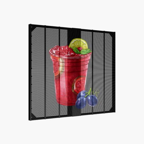 Full Color IP65 Transparent Grille Screens P2.6 Exhibition Hall Glass Outdoor