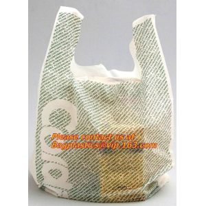 Biodegradbale compostable corn starch Garbage Bag, T-Shirt Bag On Roll, Pe