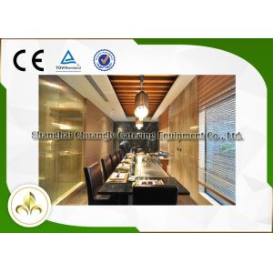 Quality LPG / Butane Rectangle Shape Nine Seats Teppanyaki Grill Table for sale