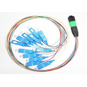 MPO MTP SC Fiber Optic Jumper 12 Core Simplex Telecommunication Fiber Optic