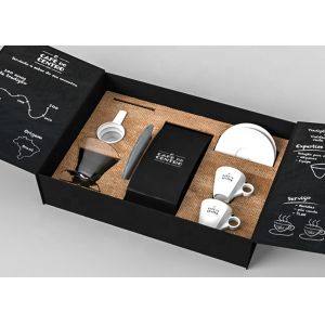 Suvenir Luxury Packaging Boxes , Creative Gift Matte Black Box Packaging Teapot