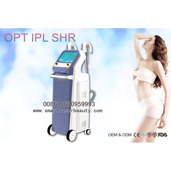 Buy Vertical OPT SHR IPL Hair Removal Machine With Double Handles at wholesale prices