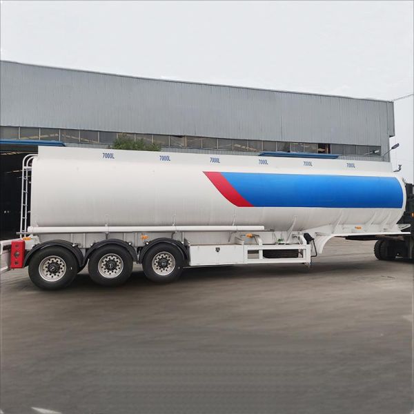 CIMC tri axle Stainless Steel Petrol Diesel Gasoline 6-7 separate warehouse 7000L Transport Oil Fuel Truck tanker Semi Trailer